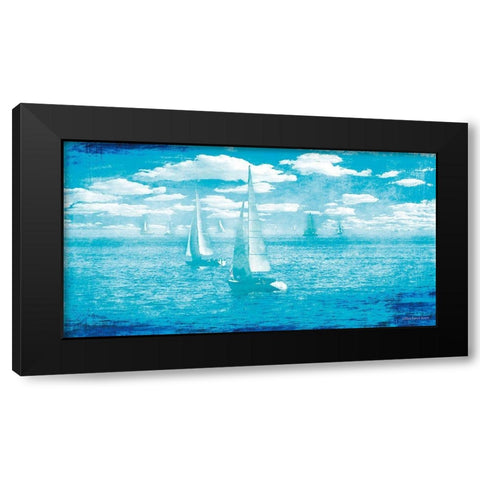 Sailboat Vista Black Modern Wood Framed Art Print with Double Matting by Bluebird Barn