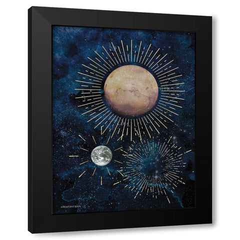 Gold Celestial Rays I Black Modern Wood Framed Art Print by Bluebird Barn