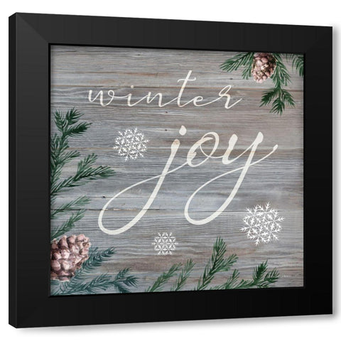 Winter Joy Black Modern Wood Framed Art Print with Double Matting by Bluebird Barn
