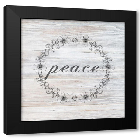 Peace Black Modern Wood Framed Art Print with Double Matting by Bluebird Barn