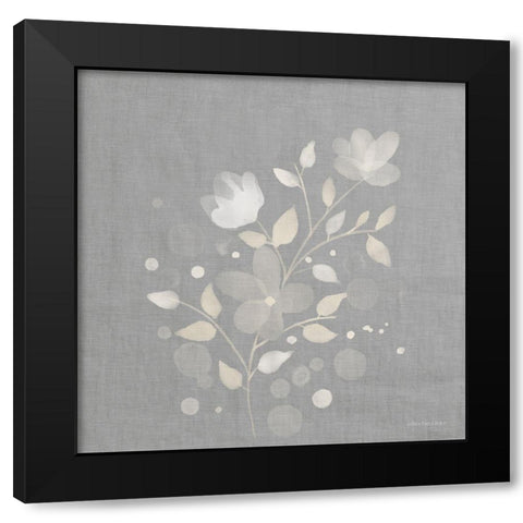 Flower Bunch on Linen I     Black Modern Wood Framed Art Print by Bluebird Barn
