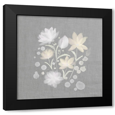 Flower Bunch on Linen II     Black Modern Wood Framed Art Print by Bluebird Barn