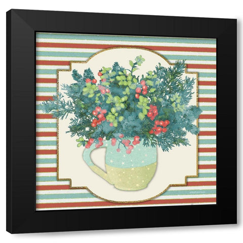 Evergreen Centerpiece I  Black Modern Wood Framed Art Print by Bluebird Barn