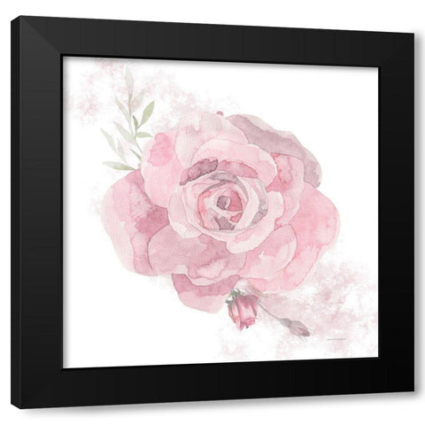 Cottage Rose Black Modern Wood Framed Art Print with Double Matting by Bluebird Barn