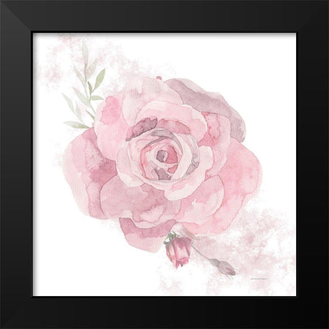 Cottage Rose Black Modern Wood Framed Art Print by Bluebird Barn