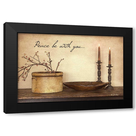 Peace Be With You Black Modern Wood Framed Art Print by Boyer, Susie