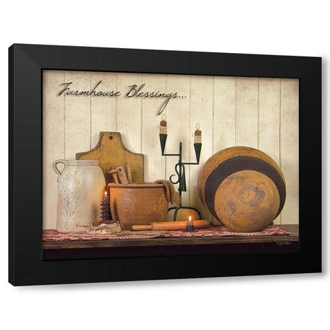 Farmhouse Blessings Black Modern Wood Framed Art Print by Boyer, Susie