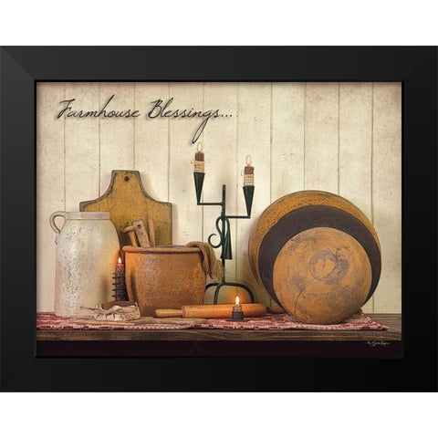 Farmhouse Blessings Black Modern Wood Framed Art Print by Boyer, Susie