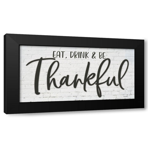 Thankful Black Modern Wood Framed Art Print with Double Matting by Boyer, Susie
