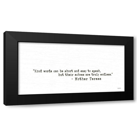 Kind Words Black Modern Wood Framed Art Print by Boyer, Susie