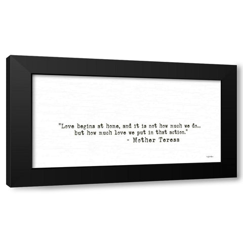 Love Begins at Home   Black Modern Wood Framed Art Print with Double Matting by Boyer, Susie