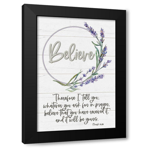 Believe Black Modern Wood Framed Art Print by Boyer, Susie