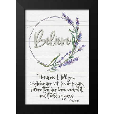 Believe Black Modern Wood Framed Art Print by Boyer, Susie
