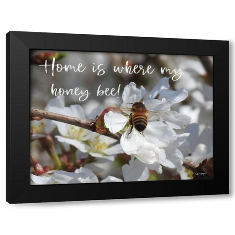 Home is Where My Honey Bee! Black Modern Wood Framed Art Print with Double Matting by Boyer, Susie