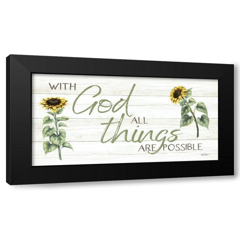 With God All Things Are Possible Black Modern Wood Framed Art Print by Boyer, Susie