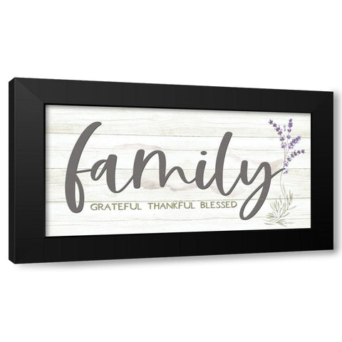 Family - Grateful-Thankful-Blessed Black Modern Wood Framed Art Print with Double Matting by Boyer, Susie