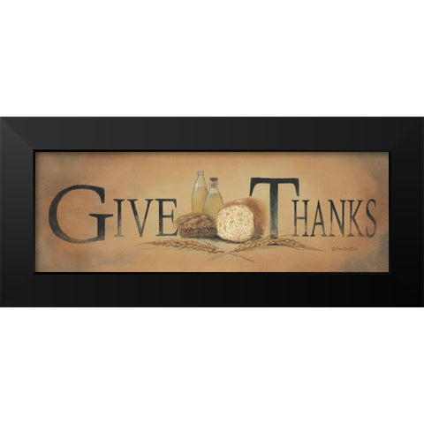 Give Thanks Black Modern Wood Framed Art Print by Britton, Pam