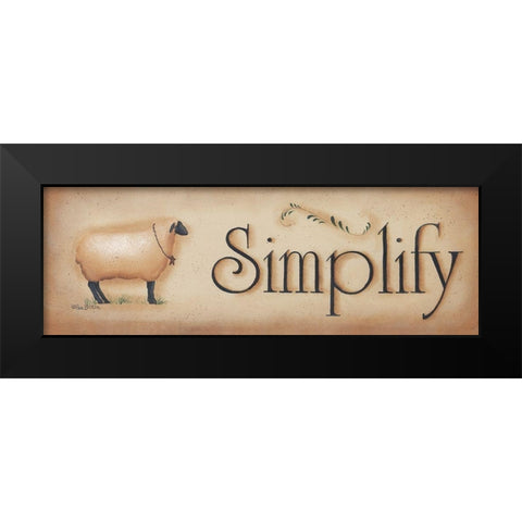 Simplify Black Modern Wood Framed Art Print by Britton, Pam