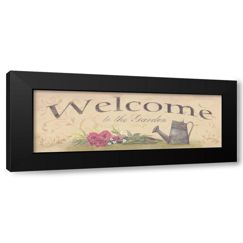 Welcome to the Garden Black Modern Wood Framed Art Print by Britton, Pam