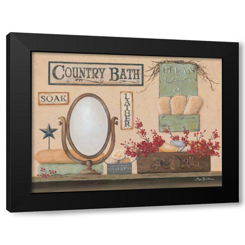 Country Bath Black Modern Wood Framed Art Print with Double Matting by Britton, Pam