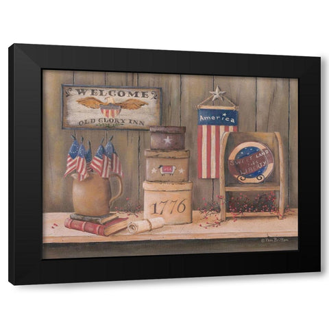 Sweet Land of Liberty Black Modern Wood Framed Art Print with Double Matting by Britton, Pam