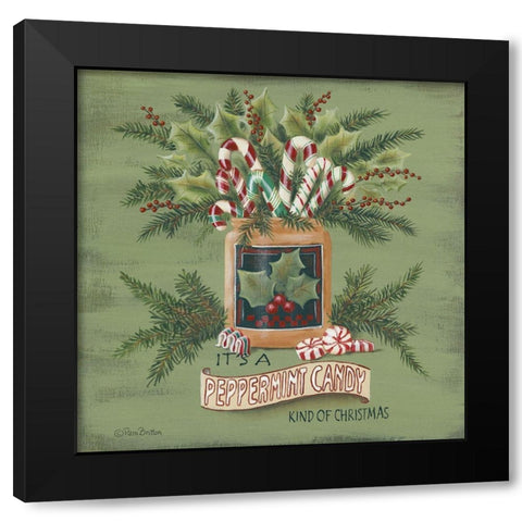 A Peppermint Christmas   Black Modern Wood Framed Art Print with Double Matting by Britton, Pam