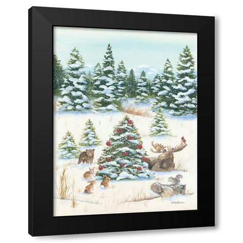 Woodland Friends Black Modern Wood Framed Art Print with Double Matting by Britton, Pam