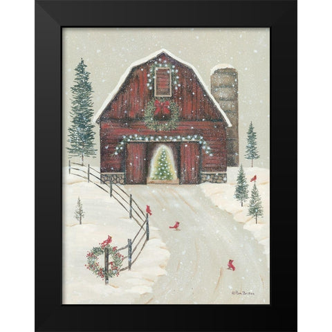 Holiday Barn Black Modern Wood Framed Art Print by Britton, Pam