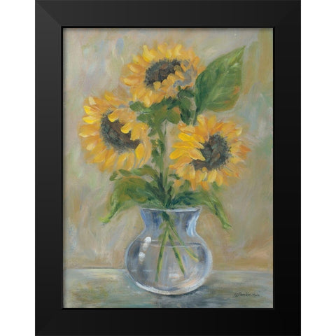 Sunny Bouquet Black Modern Wood Framed Art Print by Britton, Pam