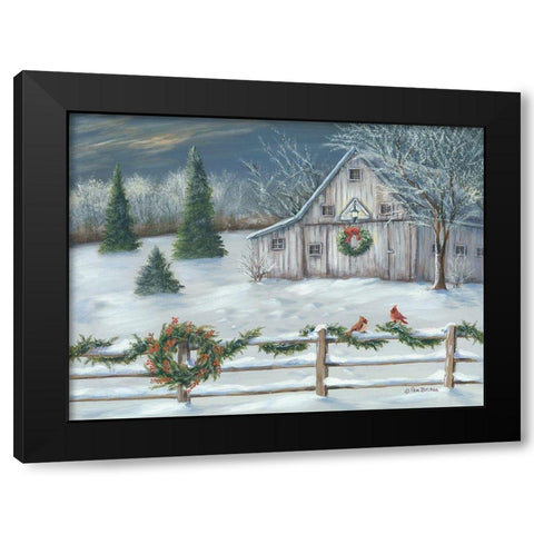 Wintery Barn    Black Modern Wood Framed Art Print by Britton, Pam