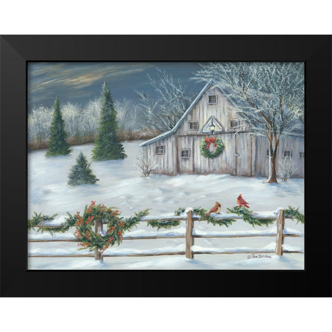 Wintery Barn    Black Modern Wood Framed Art Print by Britton, Pam