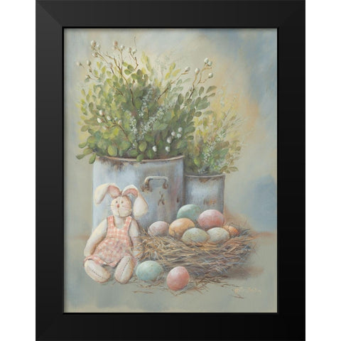 Rustic Easter Vignette Black Modern Wood Framed Art Print by Britton, Pam