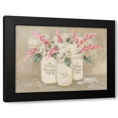 Thankful to be so Blessed Black Modern Wood Framed Art Print with Double Matting by Britton, Pam