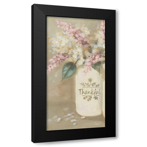 Thankful Flowers Black Modern Wood Framed Art Print with Double Matting by Britton, Pam
