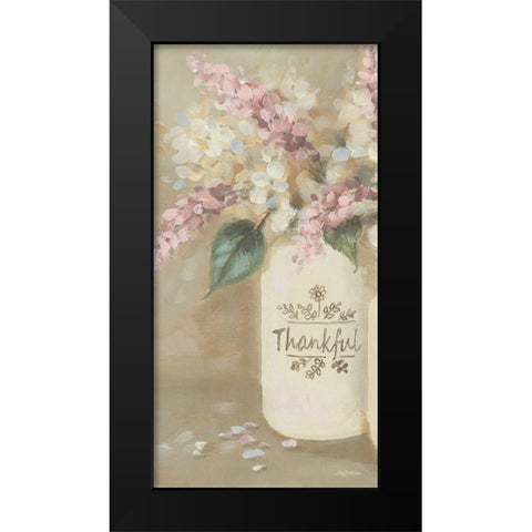 Thankful Flowers Black Modern Wood Framed Art Print by Britton, Pam