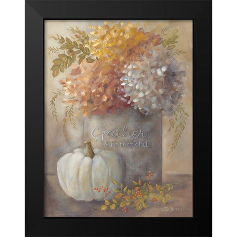 Gather And Be Thankful Black Modern Wood Framed Art Print by Britton, Pam