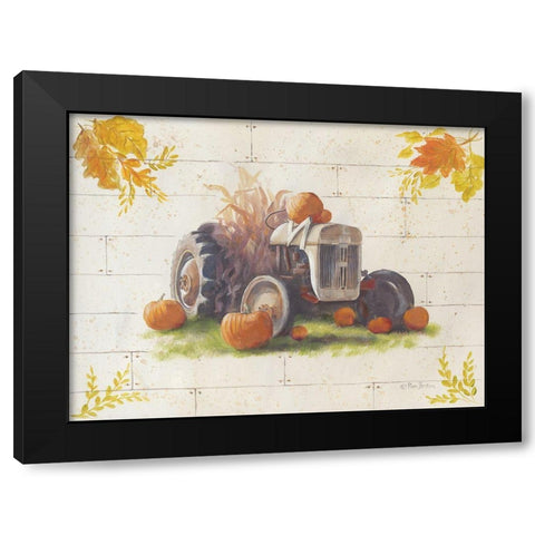 Harvest Tractor Black Modern Wood Framed Art Print with Double Matting by Britton, Pam