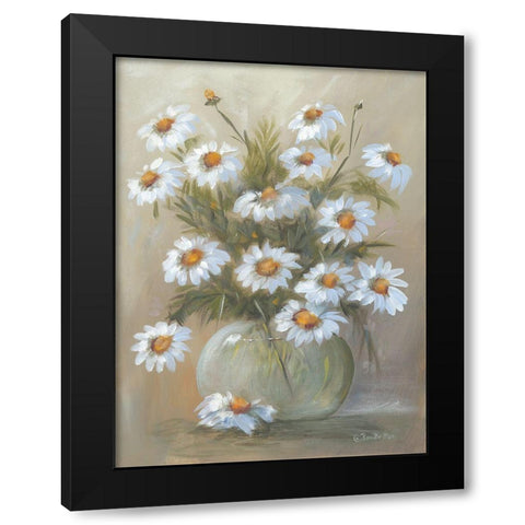 Bowl of Daisies Black Modern Wood Framed Art Print by Britton, Pam