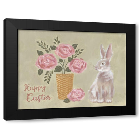 Happy Easter Basket Black Modern Wood Framed Art Print by Britton, Pam