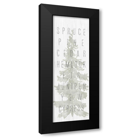 Pine Types Black Modern Wood Framed Art Print by Lady Louise Designs