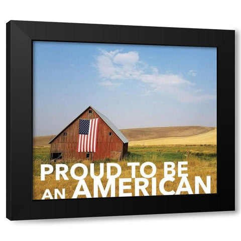Proud American Black Modern Wood Framed Art Print by Lady Louise Designs