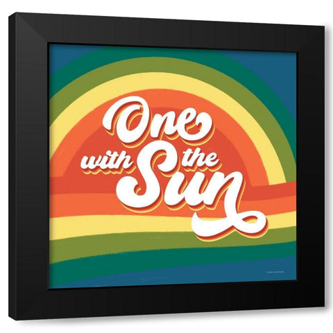 One with the Sun   Black Modern Wood Framed Art Print by Lady Louise Designs