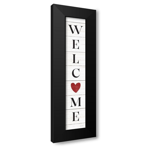 Heart Welcome Black Modern Wood Framed Art Print with Double Matting by Lady Louise Designs