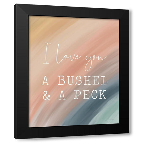 Rainbow I Love You a Bushel And a Peck Black Modern Wood Framed Art Print by Lady Louise Designs