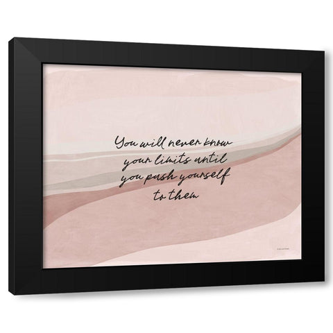 Push Limits Black Modern Wood Framed Art Print by Lady Louise Designs