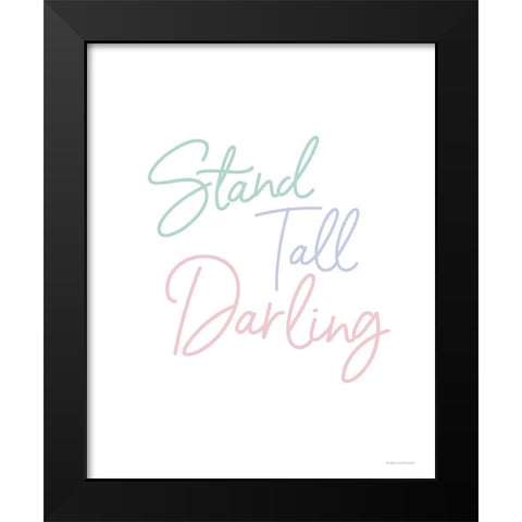 Stand Tall Black Modern Wood Framed Art Print by Lady Louise Designs