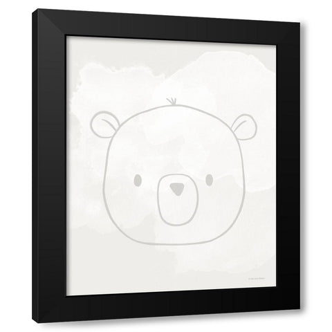Soft Bear Black Modern Wood Framed Art Print with Double Matting by Lady Louise Designs
