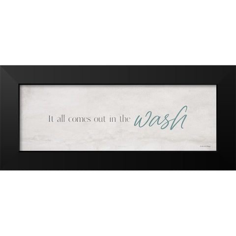 In the Wash Black Modern Wood Framed Art Print by Lady Louise Designs
