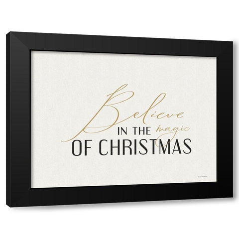 Believe in the Magic of Christmas Black Modern Wood Framed Art Print with Double Matting by Lady Louise Designs