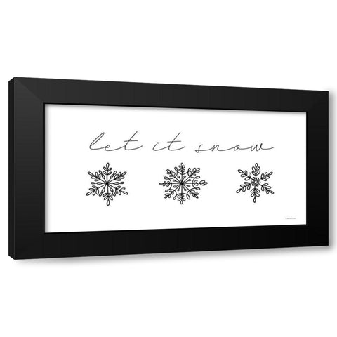 Let It Snow Black Modern Wood Framed Art Print with Double Matting by Lady Louise Designs